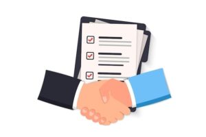 Contract agreement hand shake